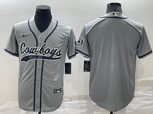 Men's Dallas Cowboys Blank Grey Stitched MLB Cool Base Nike Baseball Jersey