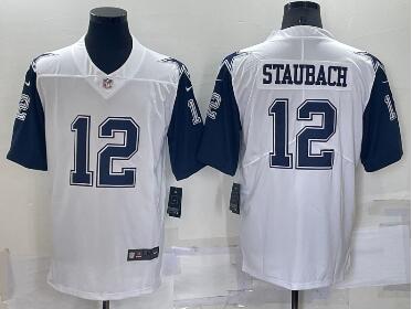 Men's Dallas Cowboys #12 Roger Staubach White 2016 Color Rush Stitched NFL Nike Limited Jersey