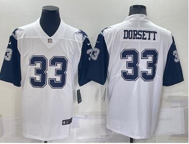 Men's Dallas Cowboys #33 Tony Dorsett White Color Rush Stitched NFL Nike Limited Jersey