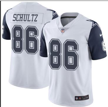 Men's Nike Dallas Cowboys #86 Dalton Schultz White Stitched NFL Limited Rush Jersey