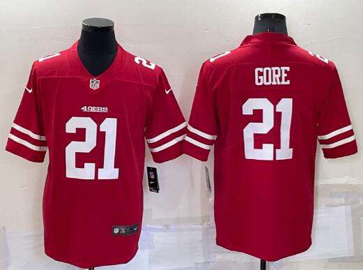 Men's San Francisco 49ers #21 Frank Gore Red 2021 Vapor Untouchable Stitched NFL Nike Limited Jersey