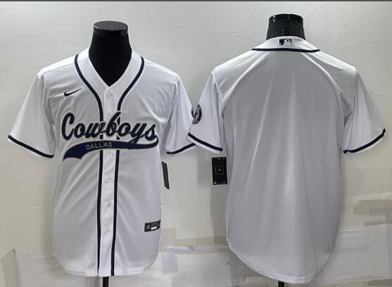 Men's Dallas Cowboys Blank White Stitched MLB Cool Base Nike Baseball Jersey