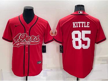 Men's San Francisco 49ers #85 George Kittle Red Stitched Cool Base Nike Baseball Jersey