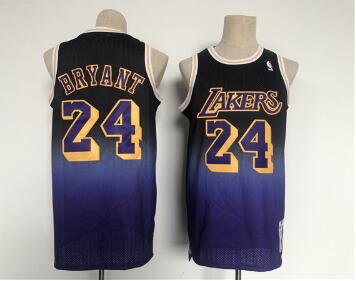 Men's Los Angeles Lakers #24 Kobe Bryant Purple Throwback basketball Jersey