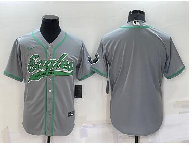 Men's Philadelphia Eagles Blank Grey Stitched MLB Cool Base Nike Baseball Jersey