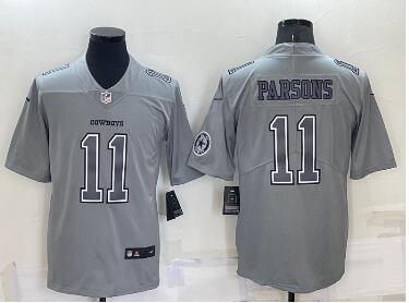 Men's Dallas Cowboys #11 Micah Parsons LOGO Grey Atmosphere Fashion 2022 Vapor Untouchable Stitched Nike Limited Jersey