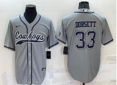 Men's Dallas Cowboys #33 Tony Dorsett Grey Stitched Cool Base Nike Baseball Jersey