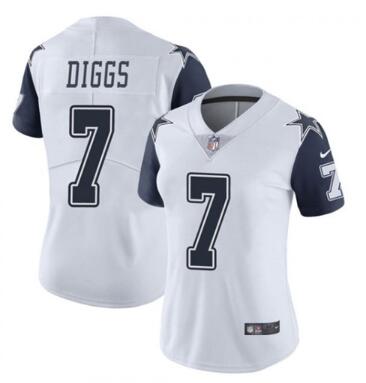 Women's Dallas Cowboys #7 Trevon Diggs White Thanksgiving Vapor Untouchable Limited Stitched Jersey(Run Small)