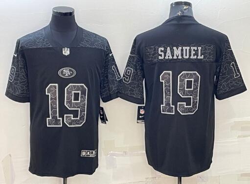 Men's San Francisco 49ers #19 Deebo Samuel Black Reflective Limited Stitched Football Jersey