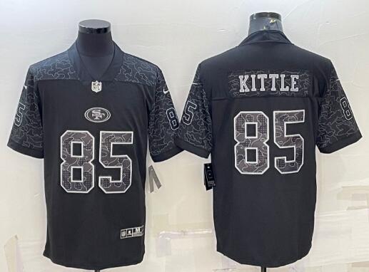 Men's San Francisco 49ers #85 George Kittle Black Reflective Limited Stitched Football Jersey