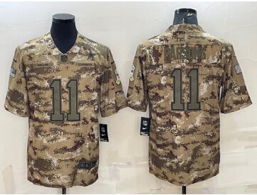 Men's Dallas Cowboys #11 Micah Parsons Camo Salute To Service Stitched Jersey