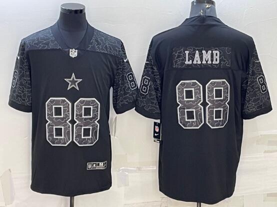 Men's Dallas Cowboys #88 CeeDee Lamb Black Reflective Limited Stitched Football Jersey