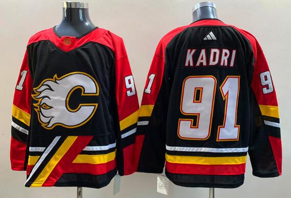 Men's Calgary Flames Nazem Kadri Black stitched Jersey