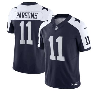 Men's Dallas Cowboys #11 Micah Parsons Navy Thanksgiving 2023 F.U.S.E. Limited Stitched Football Jersey