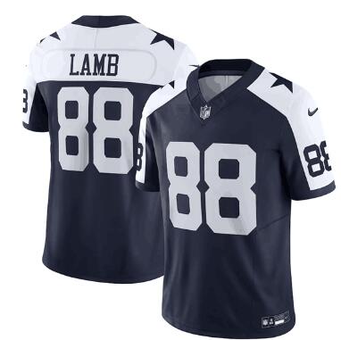 Men's Dallas Cowboys #88 CeeDee Lamb Navy Thanksgiving 2023 F.U.S.E ...