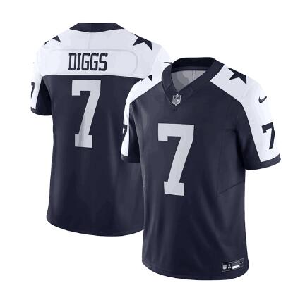 Men's Dallas Cowboys #7 Trevon Diggs Navy Thanksgiving 2023 F.U.S.E. Limited Stitched Football Jersey