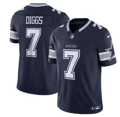 Men's Dallas Cowboys #7 Trevon Diggs Navy 2023 F.U.S.E. Limited Stitched Football Jersey