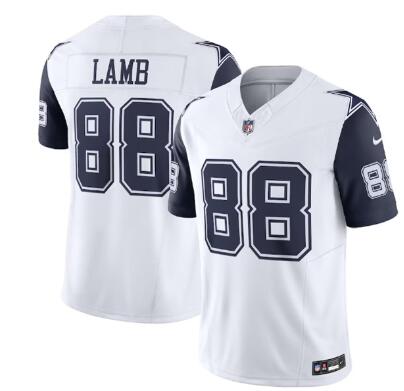 Men's Dallas Cowboys #88 CeeDee Lamb Thanksgiving White 2023 F.U.S.E. Vapor Limited Stitched Football Jersey