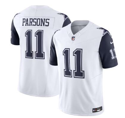 Men's Dallas Cowboys #11 Micah Parsons White 2023 F.U.S.E. Vapor Limited Stitched Football Jersey