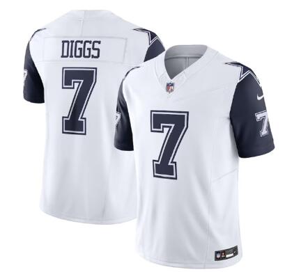 Men's Dallas Cowboys #7 Trevon Diggs White 2023 F.U.S.E. Vapor Limited Stitched Football Jersey