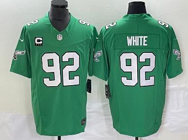 Men's Philadelphia Eagles #92 Reggie White Green 2023 F.U.S.E. Vapor Untouchable With C Patch Stitched Football Jersey