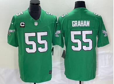 Men's Philadelphia Eagles #55 Brandon Graham Green 2023 F.U.S.E. Vapor Untouchable With C Patch Stitched Football Jersey