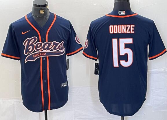 Men's Nike Rome Odunze Navy Chicago Bears stitched jersey