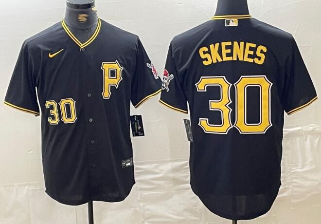 Men's Pittsburgh Pirates #30 Paul Skenes Nike Black Alt Limited Baseball Jersey