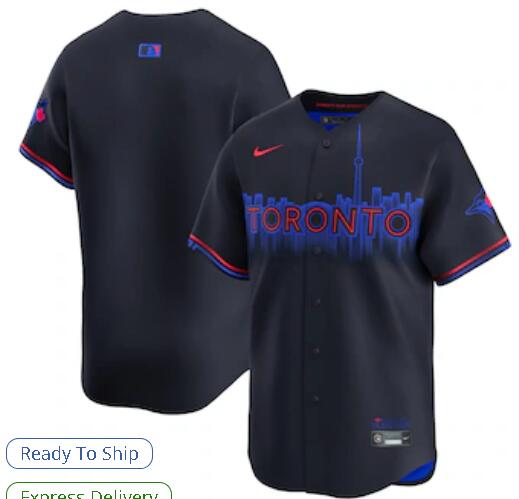 Men's Toronto Blue Jays Blank Black 2024 City Connect Limited Stitched Baseball Jersey