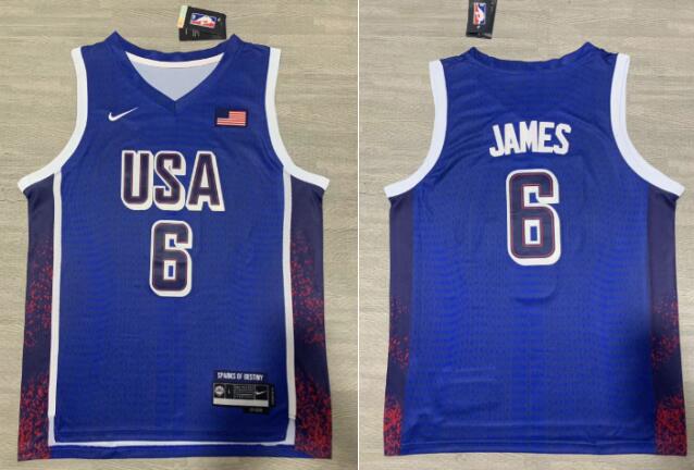 Men's Lebron James USA 2024 Olympics Jersey