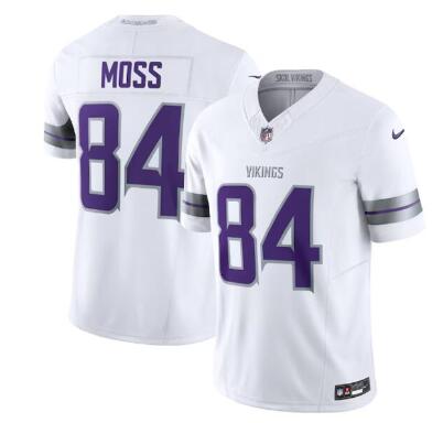 Men's Minnesota Vikings #84 Randy Moss White 2024 F.U.S.E. Winter Warrior Limited Stitched Jersey