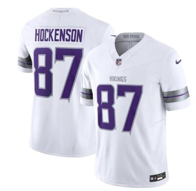 Men's Minnesota Vikings #87 T.J. Hockenson White F.U.S.E. Winter Warrior Limited Football Stitched Jersey