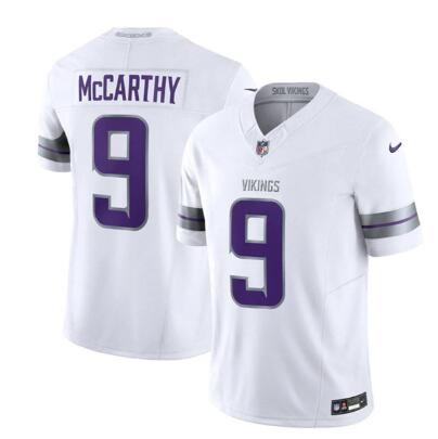 Men's Minnesota Vikings #9 J.J. McCarthy White F.U.S.E. Winter Warrior Limited Football Stitched Jersey