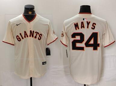 Men's San Francisco Giants #24 Willie Mays Cream 2024 Home Limited Stitched Baseball Jersey