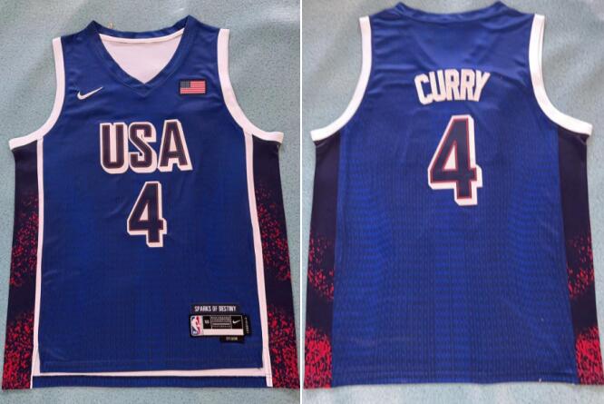 Nike Stephen Curry Navy Men's USA Basketball 2024 Swingman Player Jersey