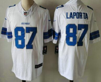 Men's Detroit Lions #87 Sam Laporta Limited White 2024 Vapor Stitched Jersey