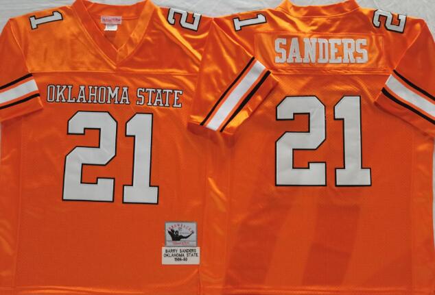 men's Oklahoma State Cowboys Orange #21 SANDERS jersey