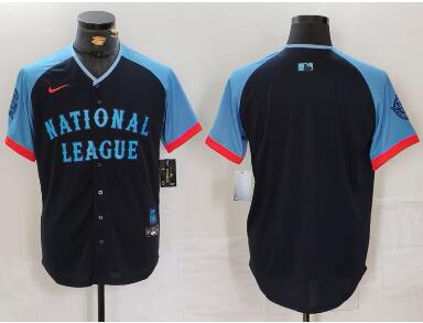 Men's National League Blank Navy 2024 All Star Limited Stitched Baseball Jersey