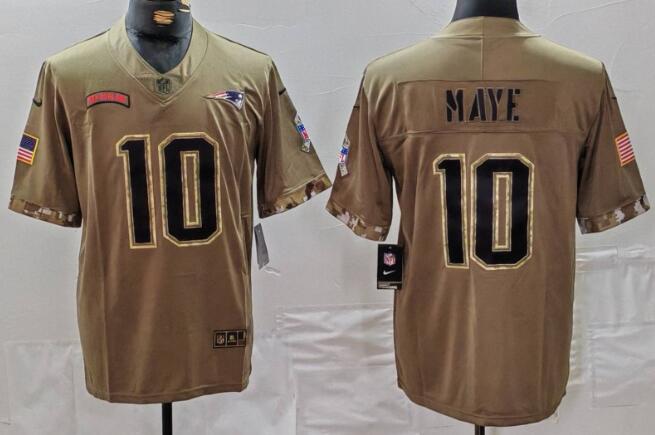 Nike Drake Maye New England Patriots Salute to Service NFL Jersey