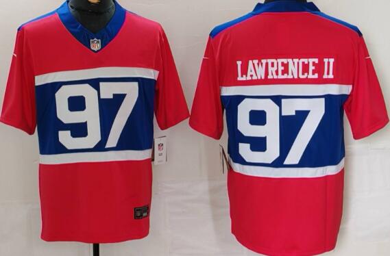 Men's New York Giants #97 Dexter Lawrence II Century Red Alternate Vapor F.U.S.E. Limited Football Stitched Jersey