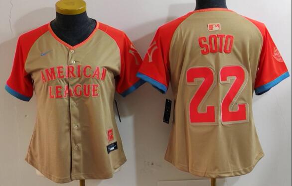 Women's New York Yankees #22 Juan Soto Cream 2024 All Star Limited Stitched Jersey