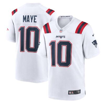 Mens New England Patriots #10 Drake Maye Nike White Vapor Untouchable Limited Jersey