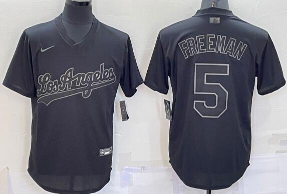 Men's Los Angeles Dodgers #5 Freddie Freeman black jersey