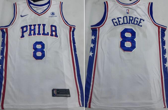 Men's Paul George Royal Philadelphia 76ers  stitched jersey