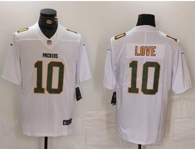 Men's Green Bay Packers #10 Jordan Love White Fashion Vapor Limited Stitched Jersey