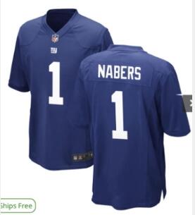 Men's New York Giants #1 Malik Nabers  Stitched Jersey