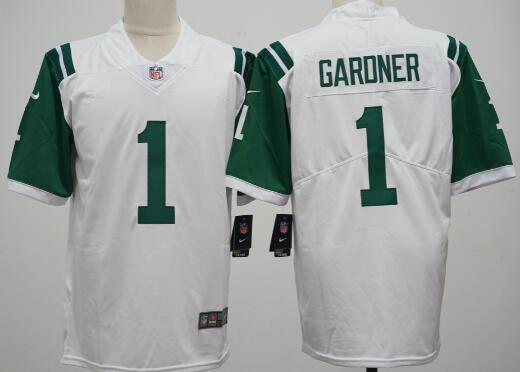 men's New York Jets #1 Sauce Gardner White 2024 Football Stitched Jersey