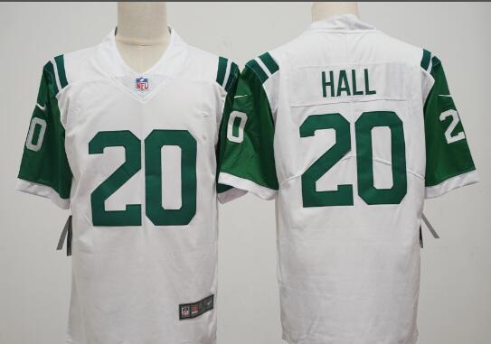 men's New York Jets #20 Breece Hall White 2024 Football Stitched Jersey