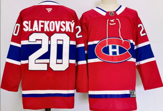 Men's Montreal Canadiens #20 Juraj Slafkovsky 2024-25 Red Stitched Jersey