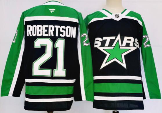 Men's Dallas Stars #21 Jason Robertson Black  stitched Jersey